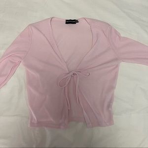 PLT pink tie sweater